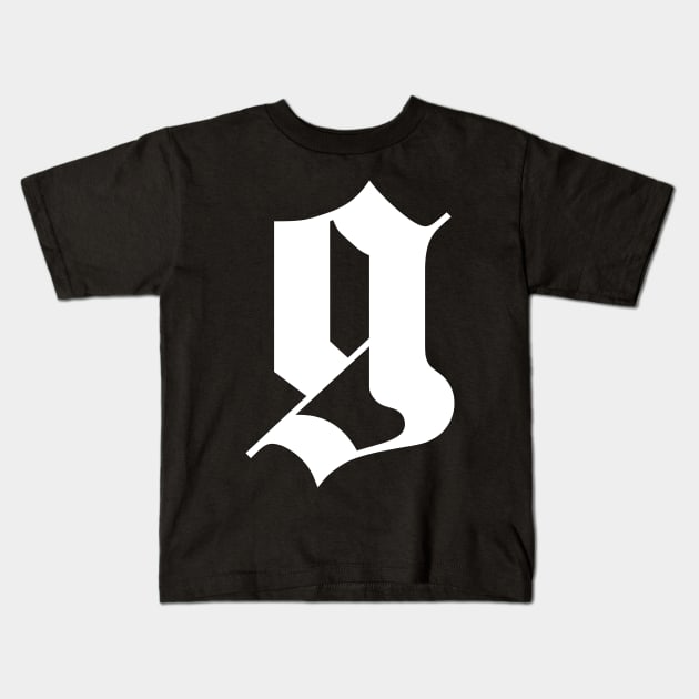 letter g for gothic Kids T-Shirt by lkn
